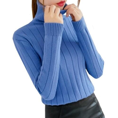 2019 Autumn Winter Women Sweater Casual Solid Short Turtleneck Female Pullover Full sleeve Warm Soft Elasticity Knitted Cotton