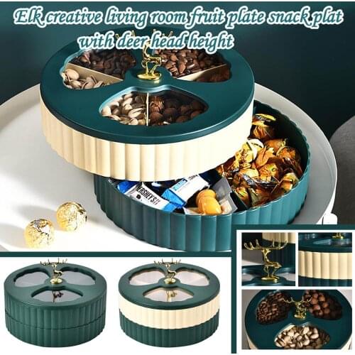 1PC Kitchen Living Room Elk Creative Fruit Tray Dried Fruit Candy Box Snack Tray Restaurant Bar Supplies D70