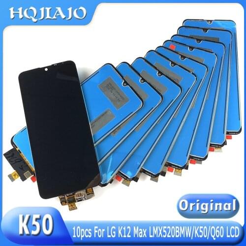 10pcs 6.26" Original For LG K50/Q60/K12 Max LMX520BMW,LMX520EMW LCD Display Touch Panel Screen Digitizer Assembly With Frame
