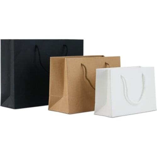10pcs Kraft Paper Gift Bag Packaging Wedding Favors for Guests Baby Shower Party Decoration Supplies Shopping Bag