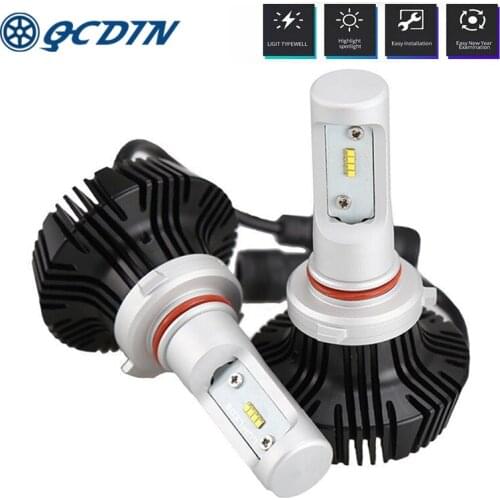QCDIN 2PC H1 H4 Car Headlight LED Bulbs H7 H8 H11 9005 9006 Plug 4000ML White 6000K 12V Car Headlight Bulbs Fog Light Bulb