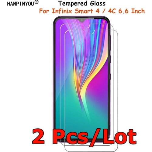 2 Pcs /Lot For Infinix Smart 4 / 5 / 4C 6.6" Tempered Glass Screen Protector Explosion-proof Protective Film Toughened Guard