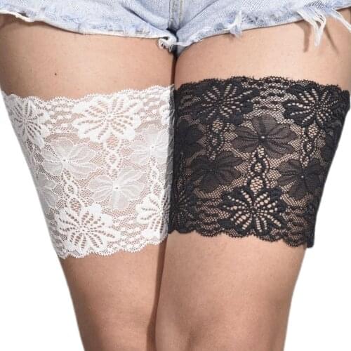 Silicone Non-slip Lace Stockings New Elastic Lace Thigh Cover Anti-friction Invisible Silk Stocking Leg Straps Elastic Accessory