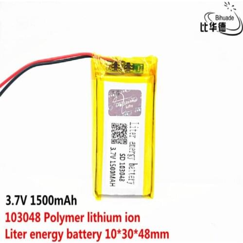 3.7V 1500mAh polymer Lithium Battery 103048 With PCM For Early Education Machine Story Machine MP3 MP4 DVD GPS Bluetooth Headset