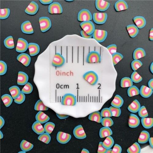 50g Blue Rainbow Polymer Clay Sprinkle For Kids Diy ,Soft Clay For Craft Clay/Nail Art/Scrapbook Decoration DIY,Filler