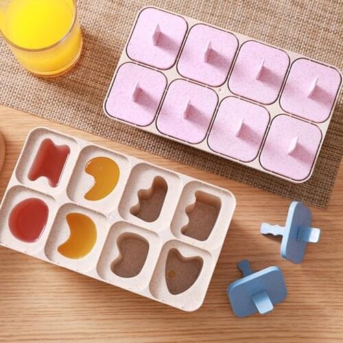 8 Cell Plastic Ice Cream Maker Lolly Mould Ice Cube Tray Kitchen Ice Cream Tool DIY Mold Maker Lolly Mold Tray Handmade 20514