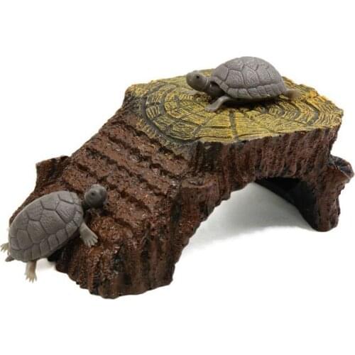 Promotion! Ramp Mounted Resin Hut Habitat Landscape Aquarium for Aquatic Turtle Decoration