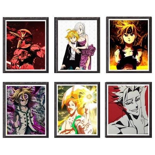 Diamond Embroidery Diamond Painting Mosaic Anime Painting Seven Deadly Sins Escanor Ban Meliodas Picture Of Rhinestones Home Dec