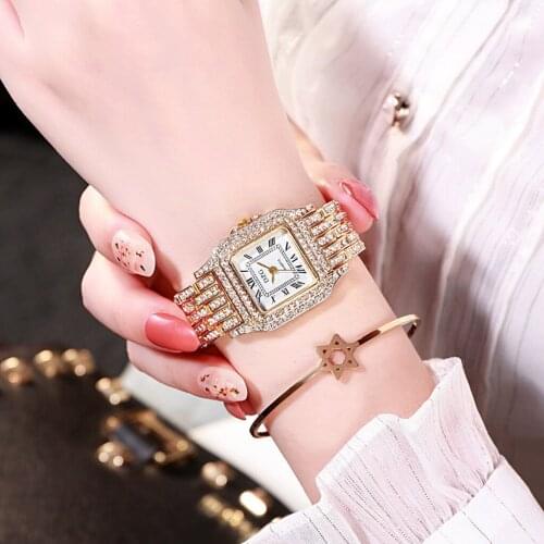 Dzg Watch For Women Luxury Diamond Sleek Minimalist Geometric Square Gradient Matte Ladies Quartz Watches Relogio Feminino F3