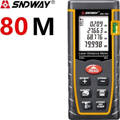 Digital Laser distance meter New 80m 262ft Bubble Level Tool measure Tape for Area/Volume M/in/Ft Rangefind Range finder Tester