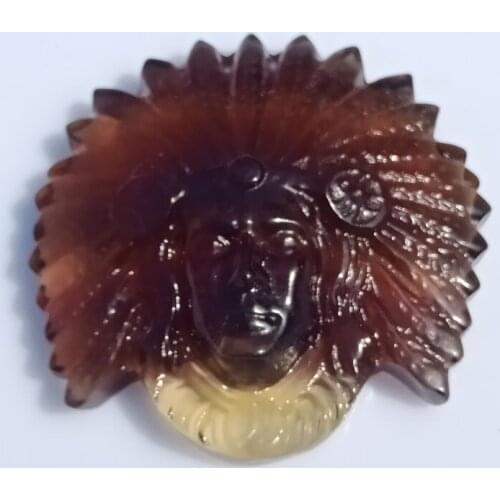 DHXYZB 50-55mm Natural fluorspar Indiana Chieftain Creativity Carving stone crystal mineral fluorite for Male Boy Fashion Gift