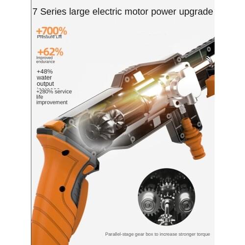 Wireless Lithium Battery Car Wash Tool High Pressure Water Gun Household Rechargeable Electric Portable Water Pump