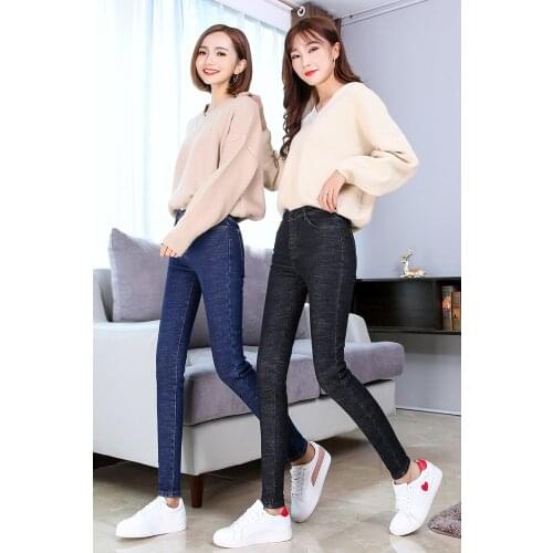 Leggings new high waist stretch leggings women thin and thick outer wear pencil jeans feet Korean cashmere