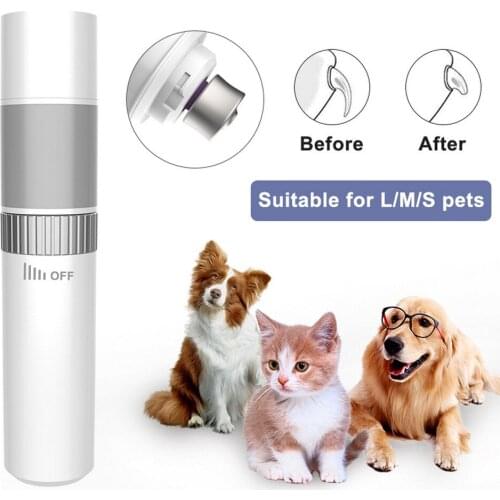 USB Rechargeable Pet Cat Nail Grinder with Led Light Animals Dog Nail Clipper Trimmer Electric Paws Nail Grooming Cutter