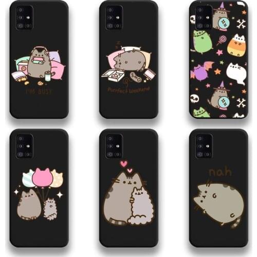 Cute Cartoon Cat Pusheens Phone Case For Samsung Galaxy A52 A21S A02S A12 A31 A81 A10 A20E A30 A40 A50 A70 A80 A71 A51 5G