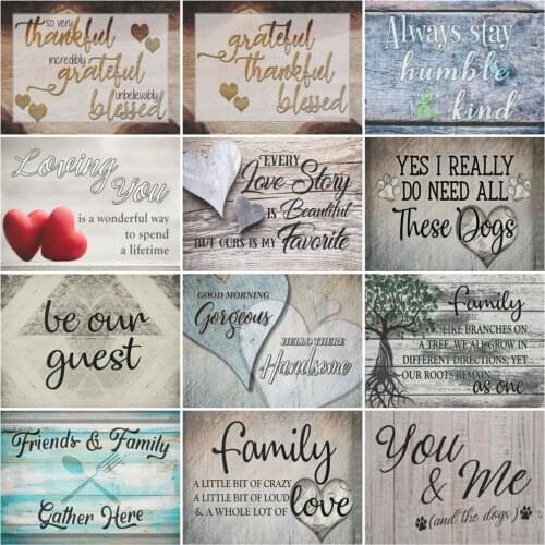 HUACAN Full Square/Round Diamond Painting Kits Board Mosaic Embroidery Family Cross Stitch Home Decor Gift