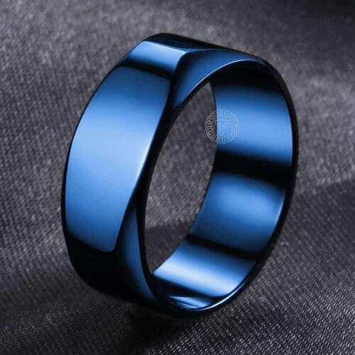 Stainless Steel Wedding Band Ring for Men Women Polished Silver Color Couple Ring Geometric Classic Lover Jewelry 8mm DKRM45