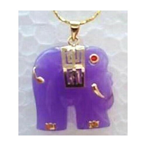Charming! 25x25mm Purple Jade Elephant Pendant Necklace AAA Grade