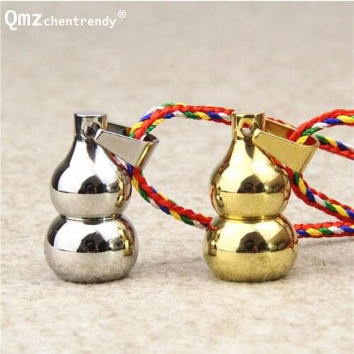 Stainless Steel Openable calabash Buddhist Pendants Necklace The scriptures cylinder amulet Shurangama mantra Necklaces