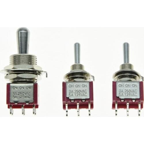 KAISH Guitar Fat Bat Toggle Switch DPDT 3 Way ON ON ON with 2 Mini Toggle Switches