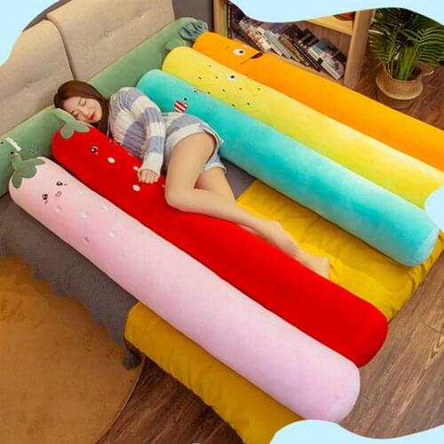 65-160cm Kawaii Fruits Plush Long Pillow Cushion Soft Sofa Cactus Strawberry Elephant Sleepping Bedroom Gifts Baby Children