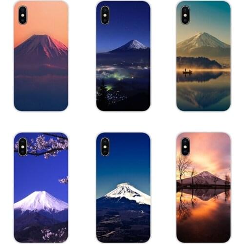 For Samsung Galaxy A3 A5 A7 A9 A8 Star A6 Plus 2018 2015 2016 2017 TPU Transparent Shell Covers Cherry blossoms mount fuji Japan