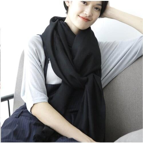 100% Wool Shawl Luxury 100S Wool Solid Scarf brand Thin And Soft Cashmere scarves women&Men Winter Keep Warm shawls