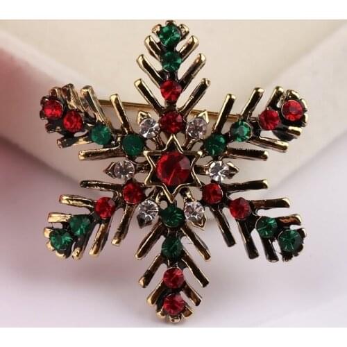 Christmas Snowflake Brooch Colored Pins Suits Decorative Corsage
