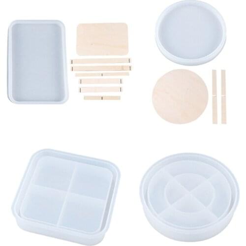 Crystal Epoxy Resin Mold Coaster Fruit Tray Silicone Mould DIY Handmade Crafts Cup Mat Pad Making Tool