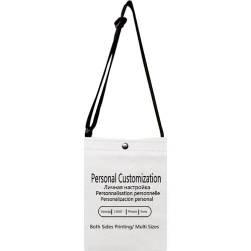 DIY Logo Custom Crossbody Canvas Bag Casual Leisure Mini Shoulder Bag Little Flap Cellphone Bags Print your Design double print