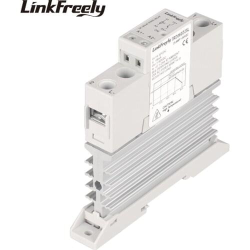TRD060D25L Small Heat Sink SSR Solid State Relay Din Rail DC DC 25A 1-60VDC Output 5V 12V 24V DC Input Smart Relay Control Board