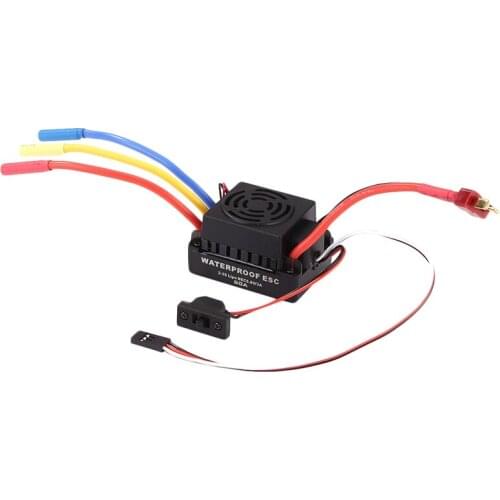 Waterproof 60A Brushless Esc Electronic Speed Controller With 5.5V / 3A Bec For 1/10 Rc Car (Black)
