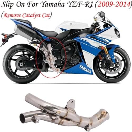 Slip On For Yamaha R1 YZF-R1 2009 2014 Motorcycle Exhaust Muffler Escape Modified Connector Middle Link Pipe