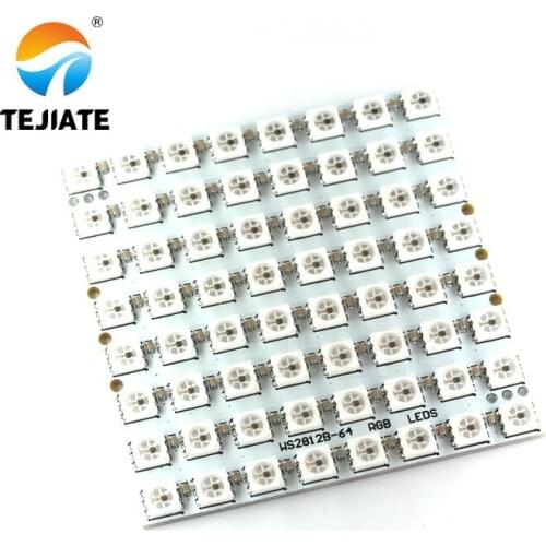 WS2812 LED 5050 RGB 8x8 LED Matrix Brand WS2812B 8*8 64-Bit Full Color 5050 RGB LED Lamp Panel Light