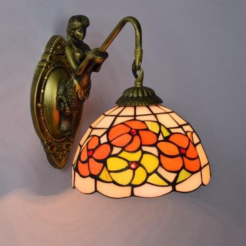 European-Style Colorful Glass Living Room Dining Room Bedroom Bar Light American Pastoral Rich Fl