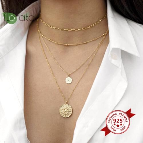 YUXINTOME Silver Necklaces