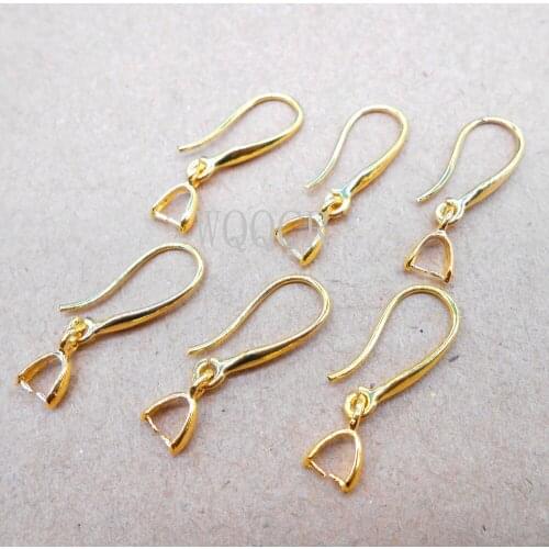 Boutique 18 K Gold Jewelry Accessories DIY Smooth Surface Hook Earrings Components for Women Jewelry Making Supplies 50 PCS
