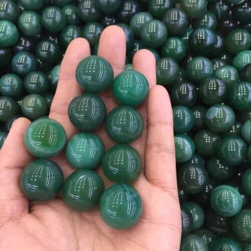 10pcs beautiful Natural green agate Crystal gemstone orb meditation reiki healing chakra crystal bead for jewelry making