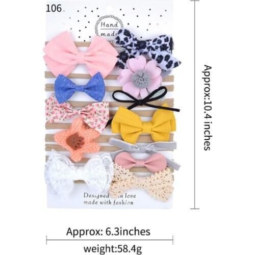 2021 New 12 Pcs Soft Nylon Flower Headband For Newborn Infant Toddler Baby Shower Gift