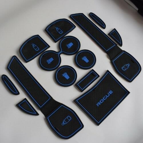3Blue 13pcs Anti-slip Interior Car Cup Mat Slot Pad for 2014-2020 Nissan Rogue