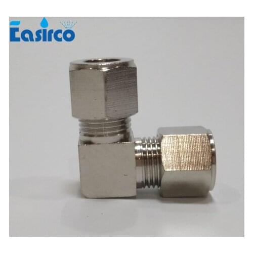5pcs/pack)3/8" Brass nickle plated OD Elbow connector for mist cooling system. compression pipe fitting