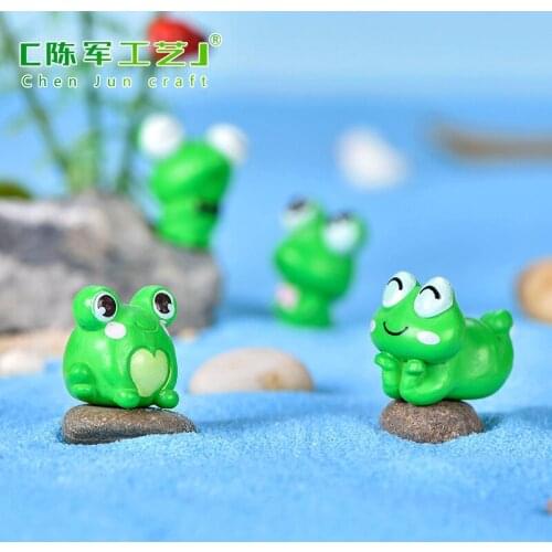 6pcs Cute Frog Animal Miniature Fairy Garden Ornament DIY Glass Decor Small Stuff Figurine Statue Model Craft Home Decoration