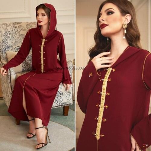 Abaya Dubai Turkey Kaftan Hijab Muslim Dress Islam Clothing Diamond Maxi Abayas for Women Robe Musulman De Mode Djellaba Femme