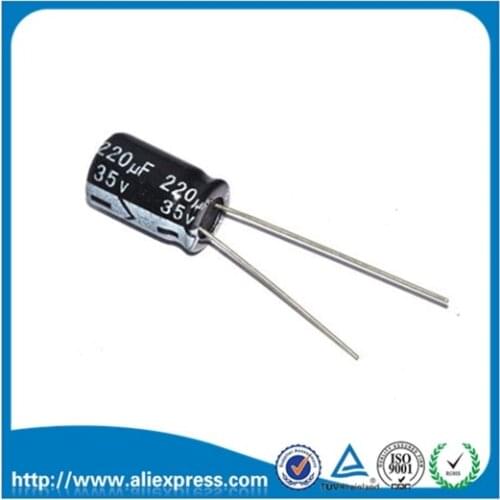 50PCS Electrolytic Capacitor 35V 220UF Size 8*12MM 35 V / 220 UF Aluminum Electrolytic Capacitors