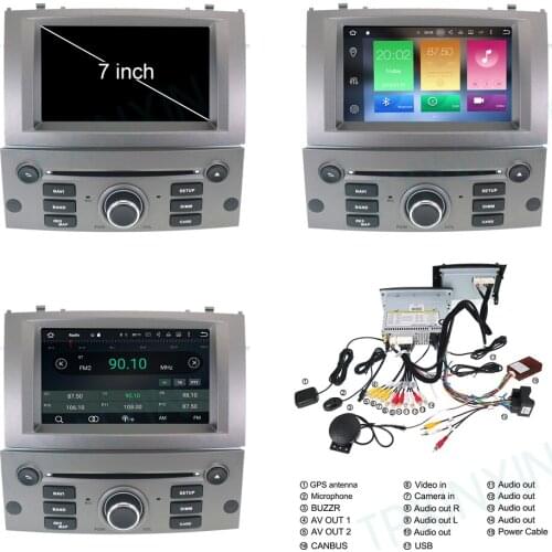 For Peugeot 407 2005 2006 - 2010 Car Auto Radio Android 10 PX6 Multimedia Recoder DVD Player Navigation GPS Accessories 2 din