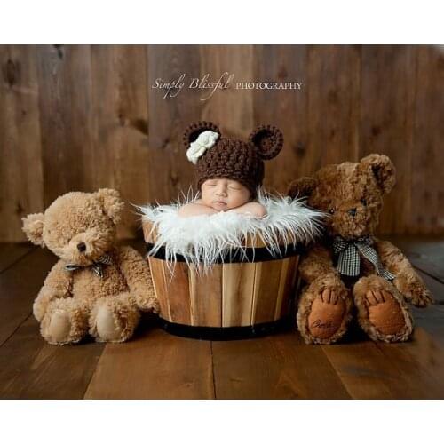 Free shipping,New Soft Crochet Baby Newborn Toddler Boy Girl Beanie Hat Cute Bear Caps,newborn Photographed props size:0-1m,3-4m