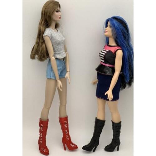 Doll boots red black for your fr dolls and for your curvy and tall BB dolls A2001