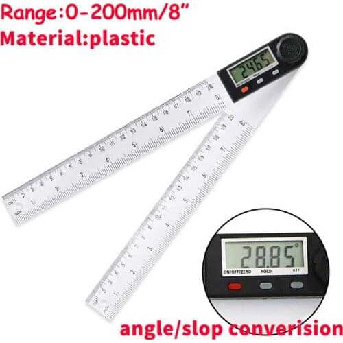 200mm Plastic Digital LCD Protractor Inclinometer Goniometer Level Measuring Tool Electronic Angle Gauge Angle Ruler