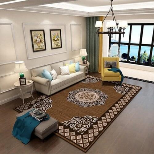 European Style Living Room Large Flower Carpet Rectangular Bedroom Sofa Non-Slip Mat