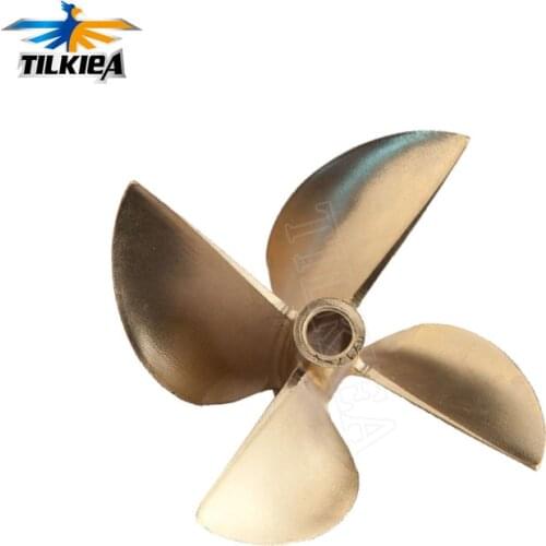 Good Quality CNC Machined 4 Blades Copper Propeller D67mm Picth Ratio 1.7 For 6.35mm 1/4" Prop Shaft